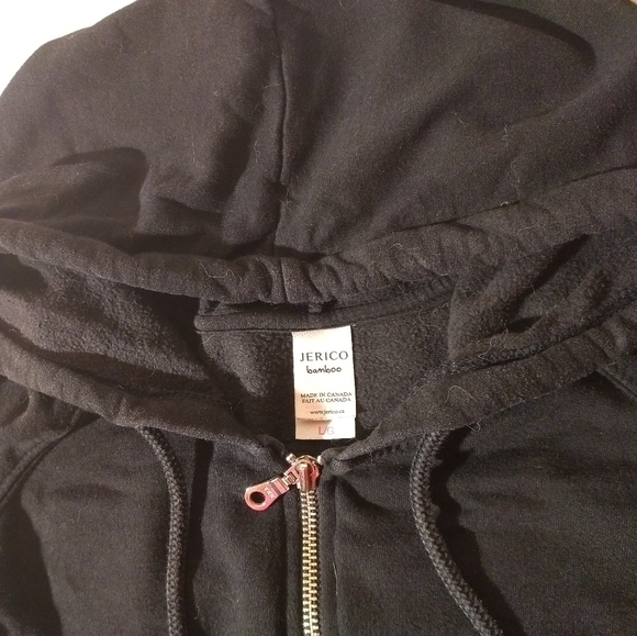 Large Jerico Black Full Zip Hooded Sweatshirt - Picture 2 of 3